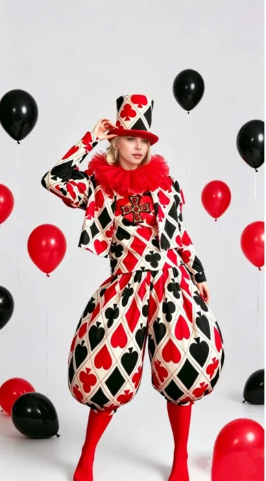 Clown-Zirkus-Club-Bühnenkostüm für Straßenparaden, hochwertige Maßanfertigung, Party- und Karnevalsoutfits – Detail 4