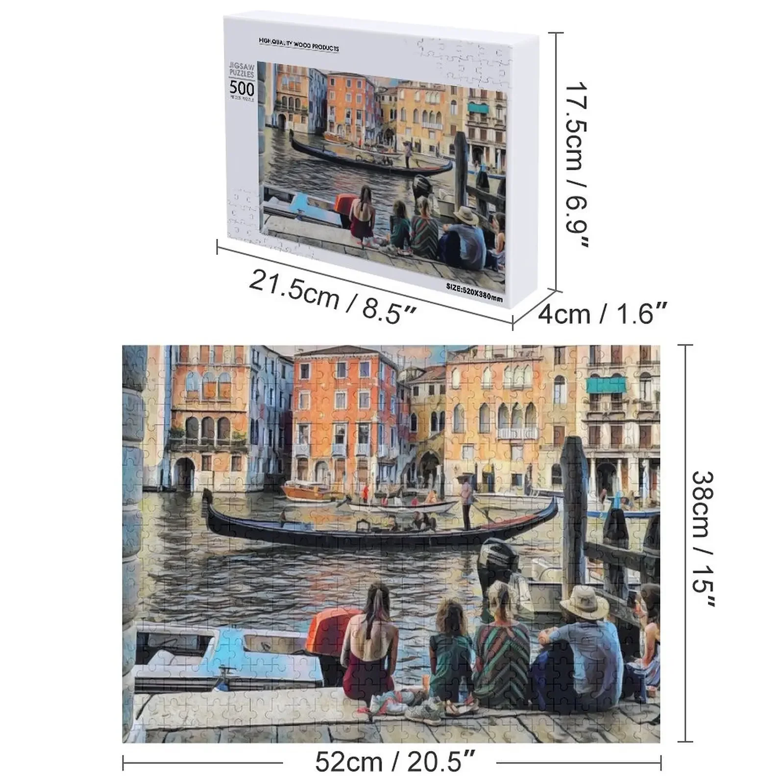 Puzzle z ulicami Wenecji z możliwością personalizacji zdjęciem - spersonalizowane prezenty dla dzieci