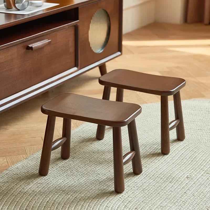 

Creative Small Bench Wooden Stool Morden Low Shoe Stool Home Children's Solid Wood Square Stool Living Room Chair Furniture