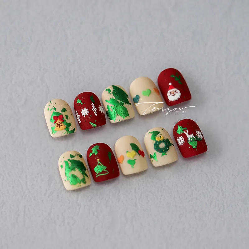 

Premium Japanese Style Thin Tough 3D Self Adhesive Nail Decals Cozy Winter Christmas Scene High Quality for Women