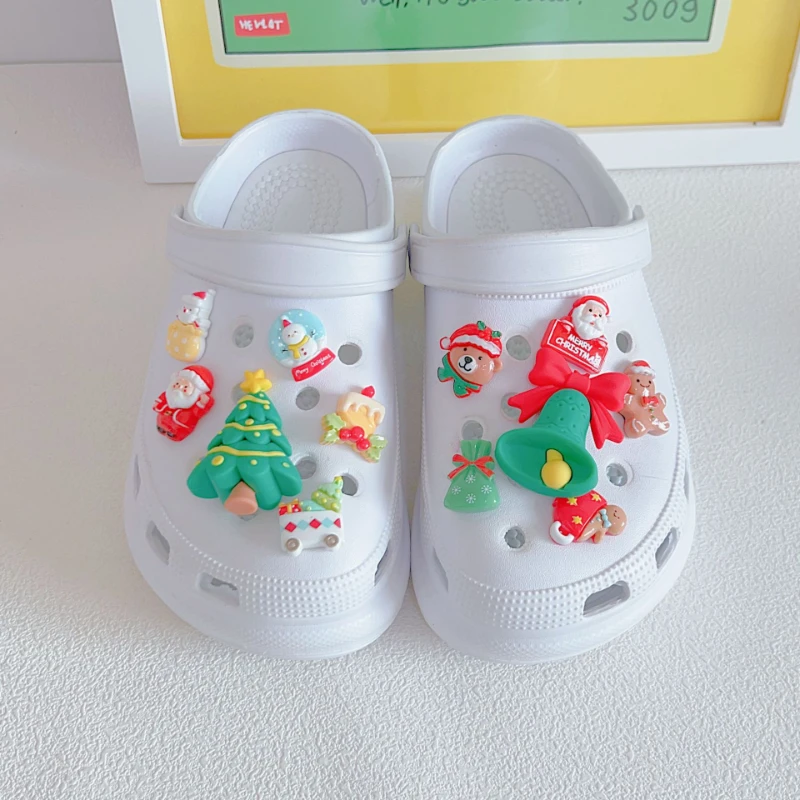 Festive Christmas Shoe flowers for clogs  ABS Material, Cute Holiday Themed DIY Charms Compatible with all clogs Xmas Gifts