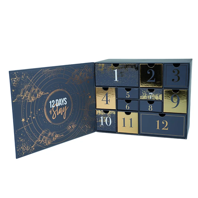 

2025customized.Luxury Paper Box 12 Days Advent Calendar Box Packaging Cosmetic