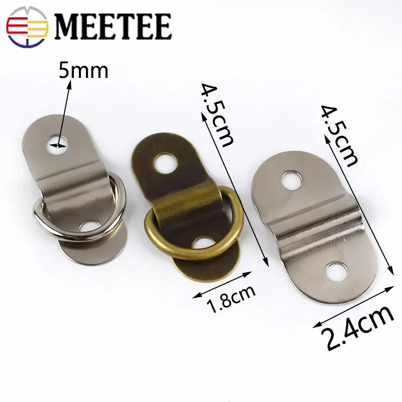 5 pezzi in metallo D anello rivetti fibbie arco ponte clip chiusura portachiavi scarpe stivali escursionismo gancio artigianale in pelle borsa fai