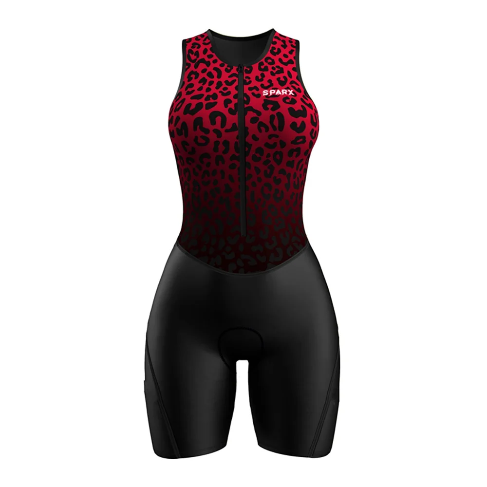 Sparx Sport Triathlon Race Suit Women\'s Sleeveless Cycling Skinsuit Swimwear Bicycle Sets Running Speedsuit Conjuntos Cortos