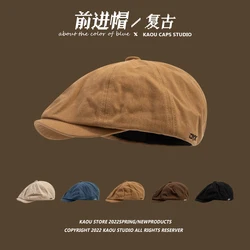 Retro Advance Hats Front and Back Can Wear Peaked Cap Men Khaki Newsboy Cap Hipster Beret Female Painter Cap