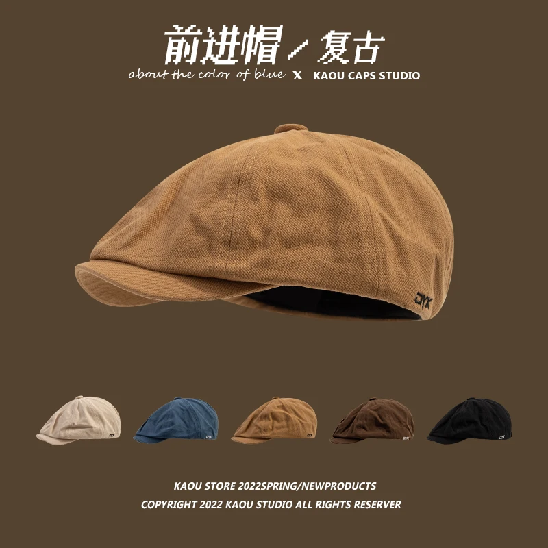 Retro Advance Hats Front and Back Can Wear Peaked Cap Men Khaki Newsboy Cap Hipster Beret Female Painter Cap