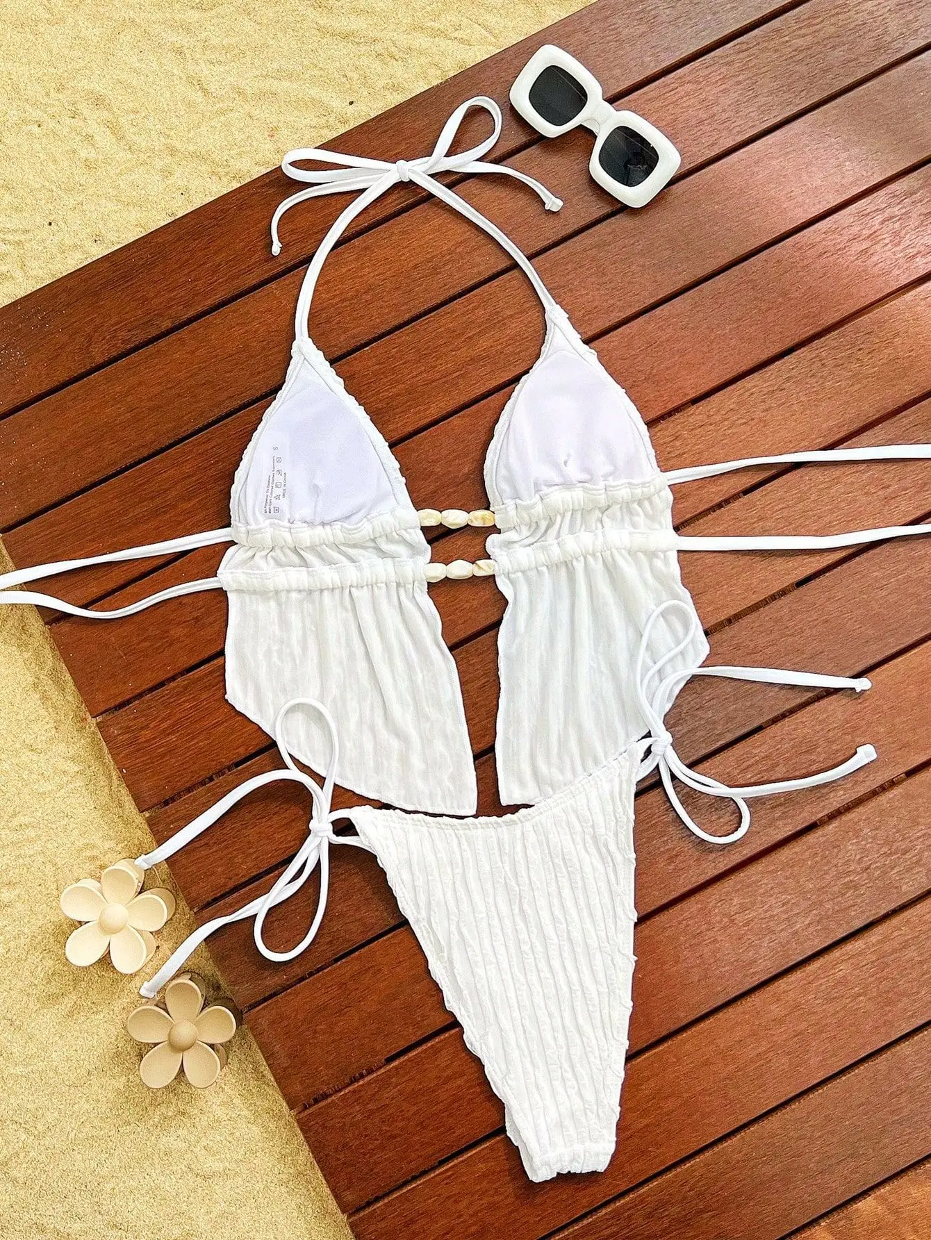 Superior Halter-neck Strap Split Swimsuit for Women, Western Sexy Bikini Two-piece Set