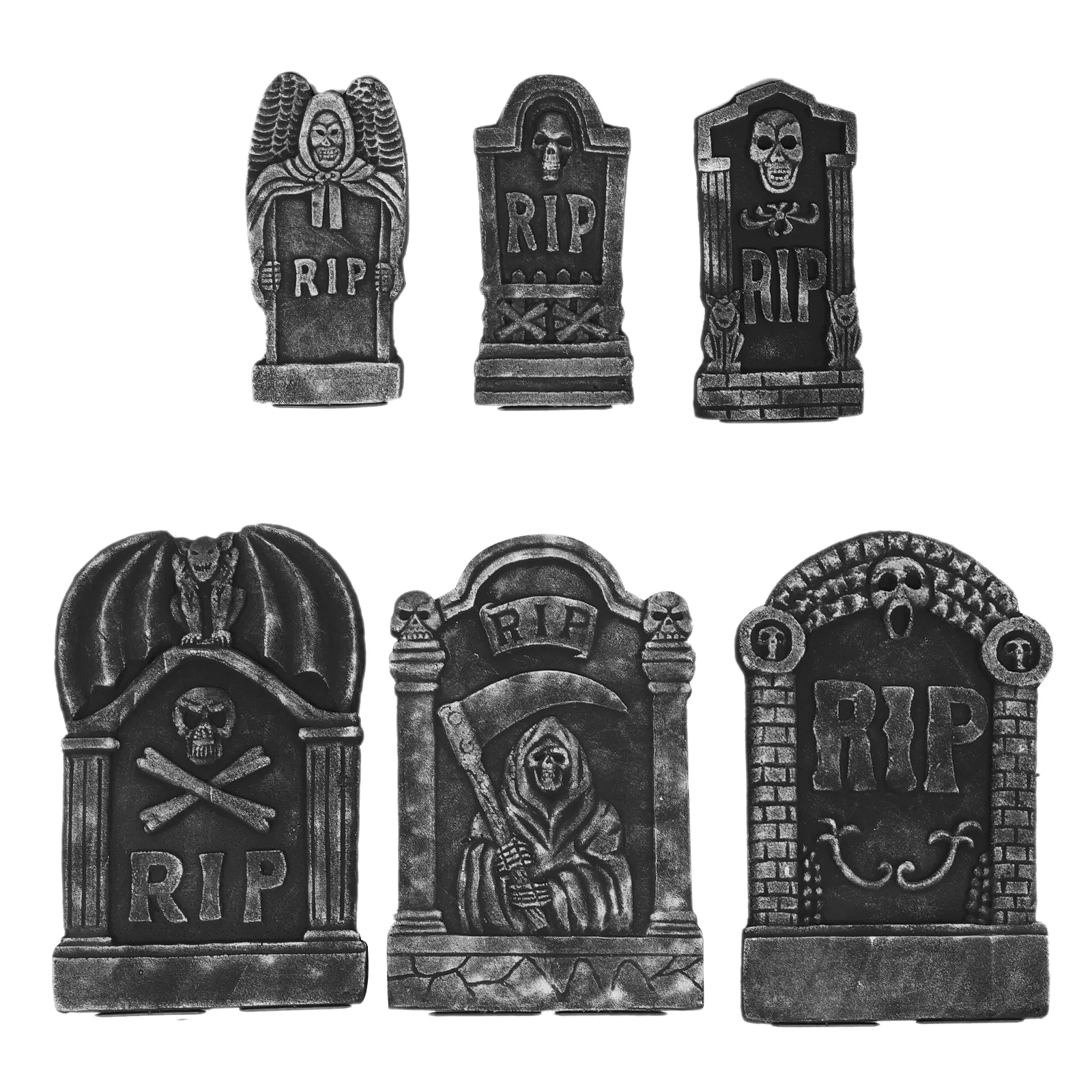 6 Pcs Halloween Tombstone Decor Decorations Decorate Scene Layout Props Spooky Ornaments Tombstones Foam Gravestone