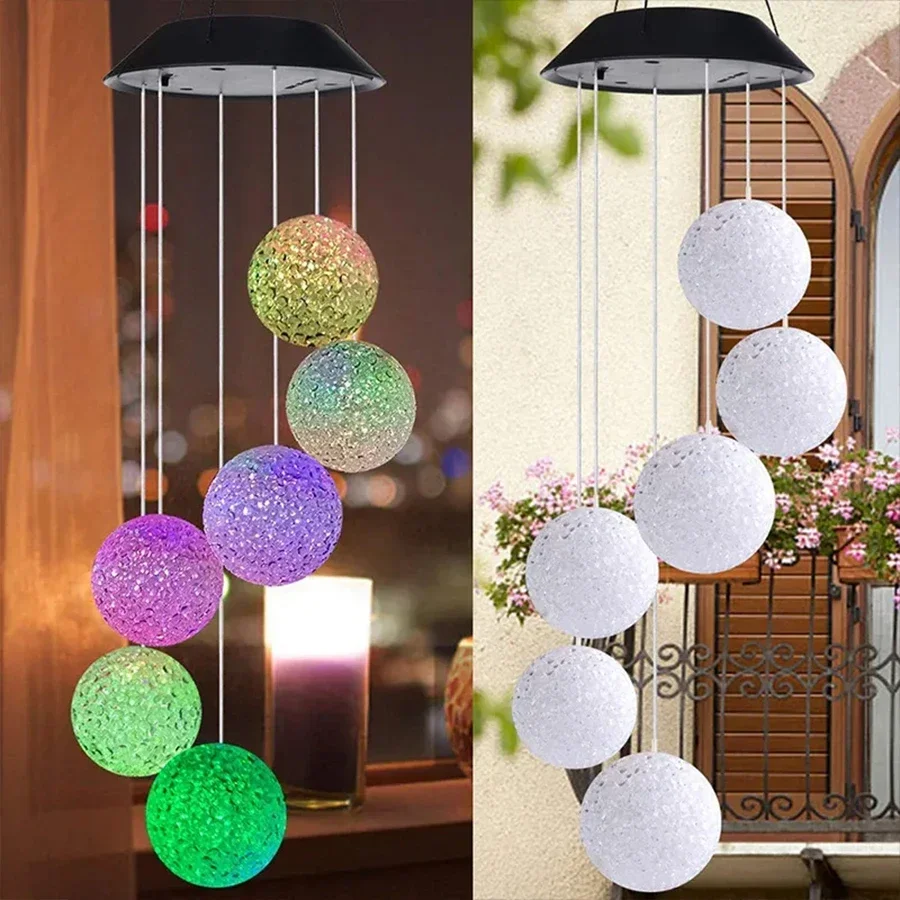 Imagem -03 - Led Solar Wind Chime Light Bola de Borboleta Lâmpada Multicolor Candelabro Impermeável Lanterna para Jardim Casa Quintal Decoração de Gramado