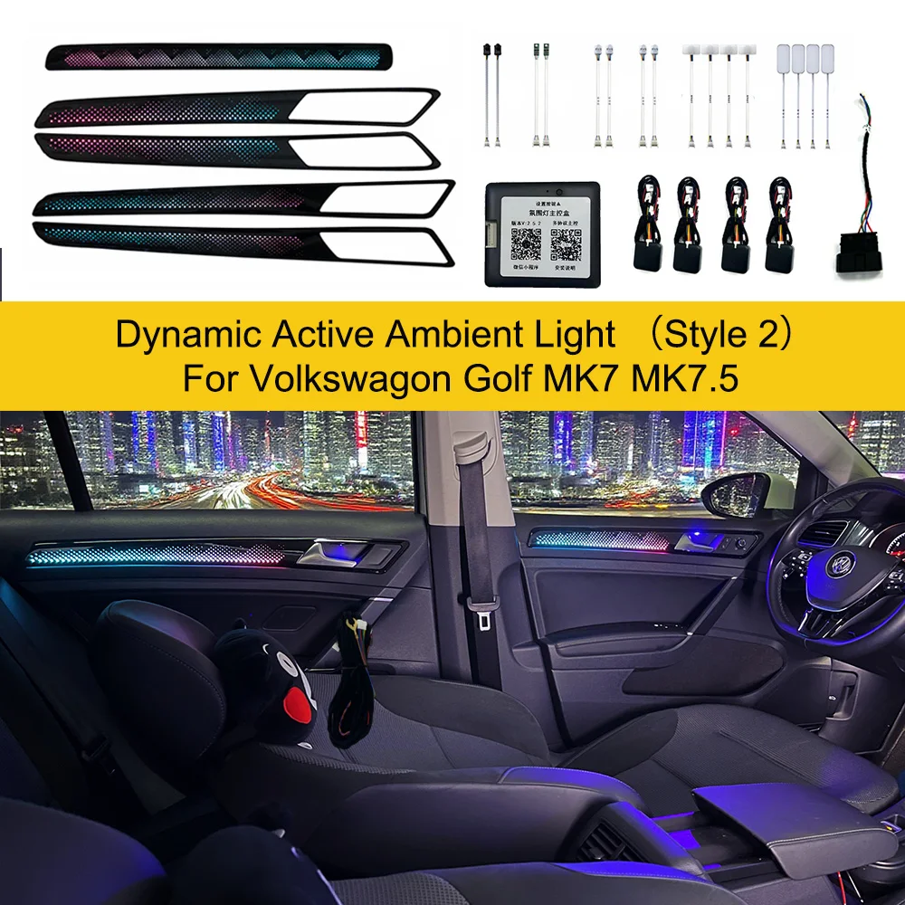 OEM Design Symphony Dynamic Active Ambient Light for Volkswagon Golf MK7 MK7.5, Golf 7 7.5 Interior LED Ligting Upgrade