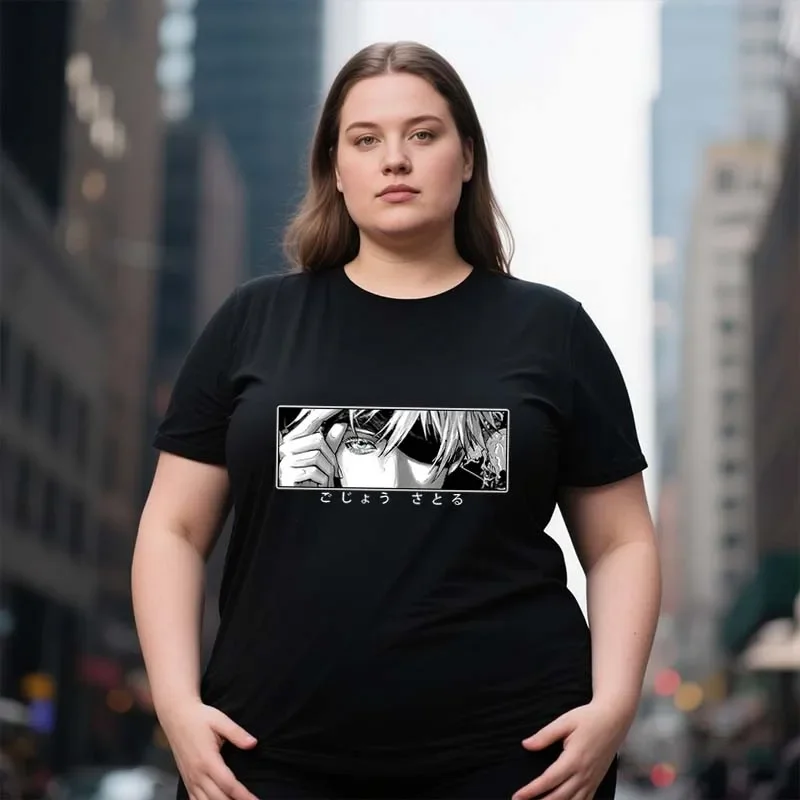 Plus Größe T Shirts Mode Sommer Lustige Anime Satoru Gojo Jujutsu Kaisen T Shirt Kurzarm Sport Casual T Shirt Sport Tops
