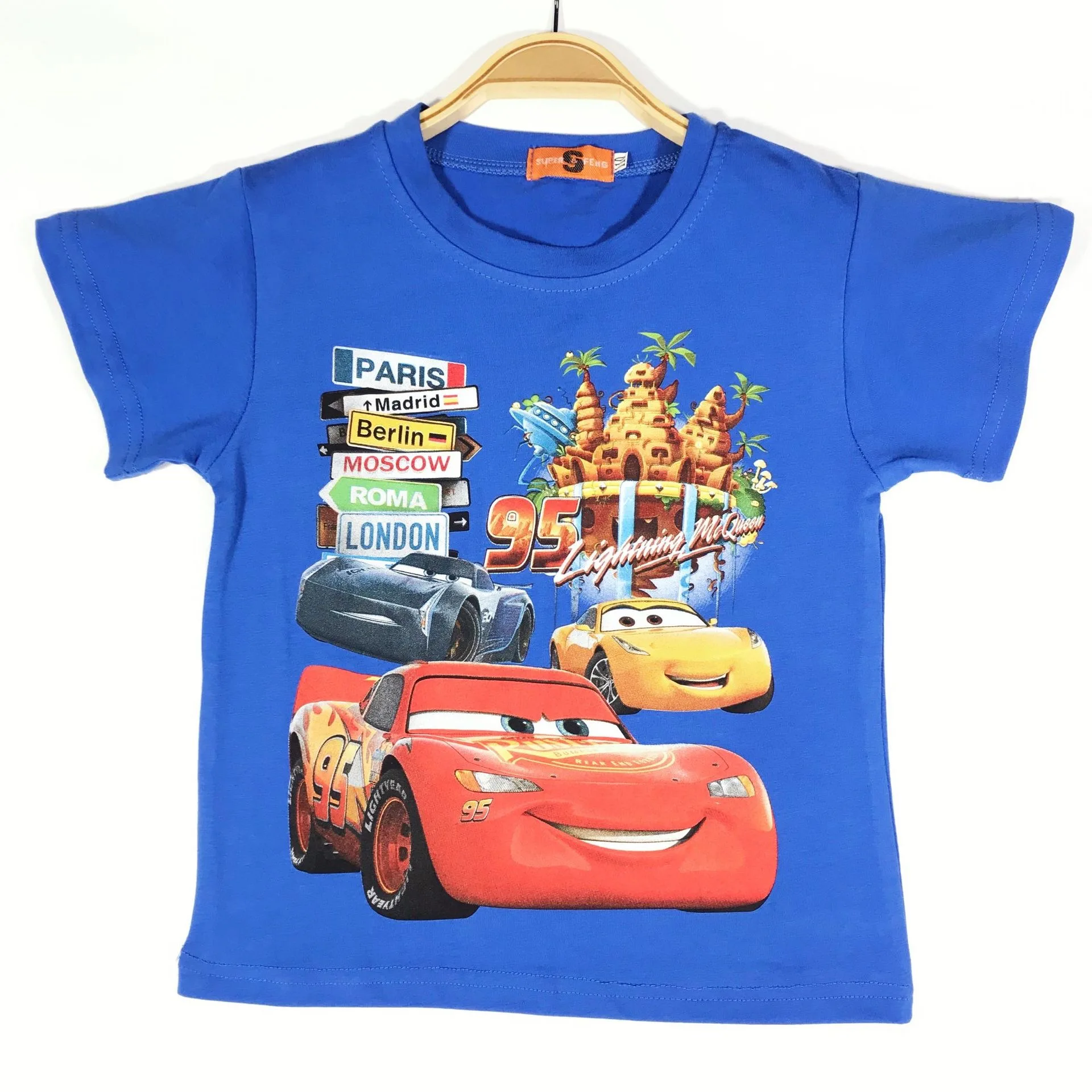 

Boys T-shirt Tops Car McQueen 2024 New Kid Shirts Summer Short-sleeved for Children's 100％Cotton Baby Tee Clothes Kids3-9Y