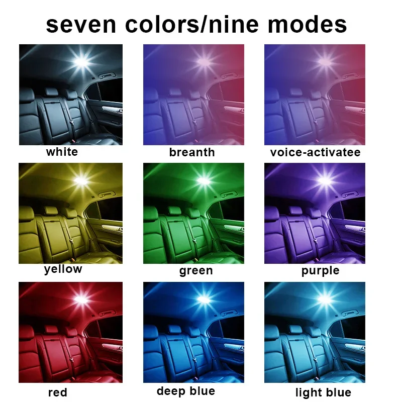 

LED Car Mini Touch Light USB Charging Portable Auto Roof Ceiling Reading Night Lamp Wireless Car Decoration Ambinet Light