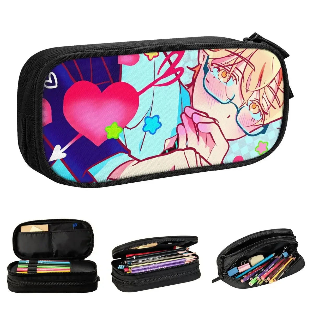 Alien Stage Anime Pencil Cases Fun Pen Box Bag for Student Large Storage Students School Zipper Pencil Box