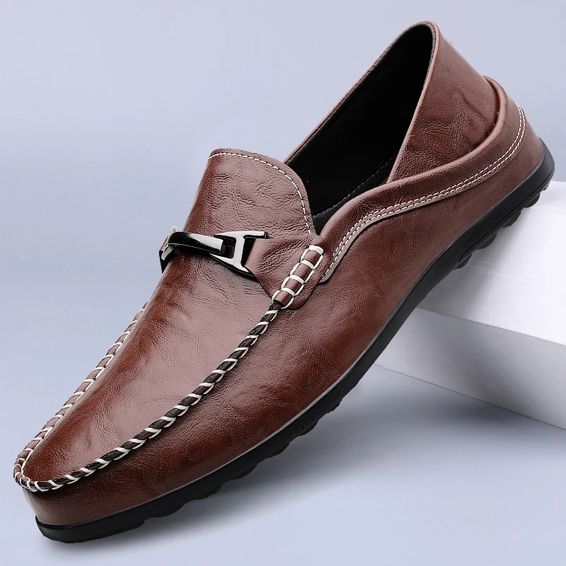 

Genuine Leather Loafers, Men's Design,Cowhide Shoes,Fashionable Anti-slip Soft Flat Casual Men's Shoes,Adult Men's Leather Shoes