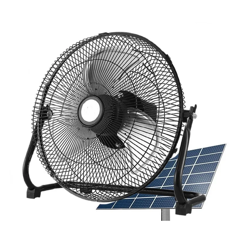 

Hot Sale 12V Rechargeable Solar Fan With Battery 12 Inch Camping Floor Fan