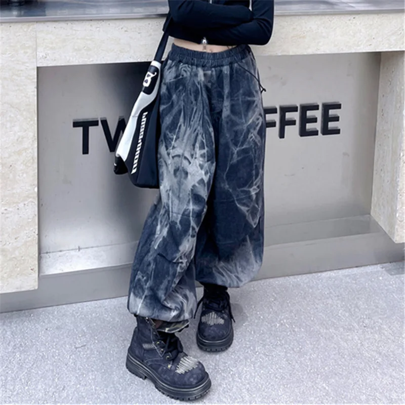 2024 New Design Kids Street Style Jeans For Girl Loose Fit Fashion Hip Hop Trousers Straight Leg Pants Child High-Street-Jeans image 3
