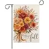 Hello Fall Floral Garden Flag Outside | Double Sided, Weather & Fade Resistant, Yard Outdoor Decoration, Features Season jjp