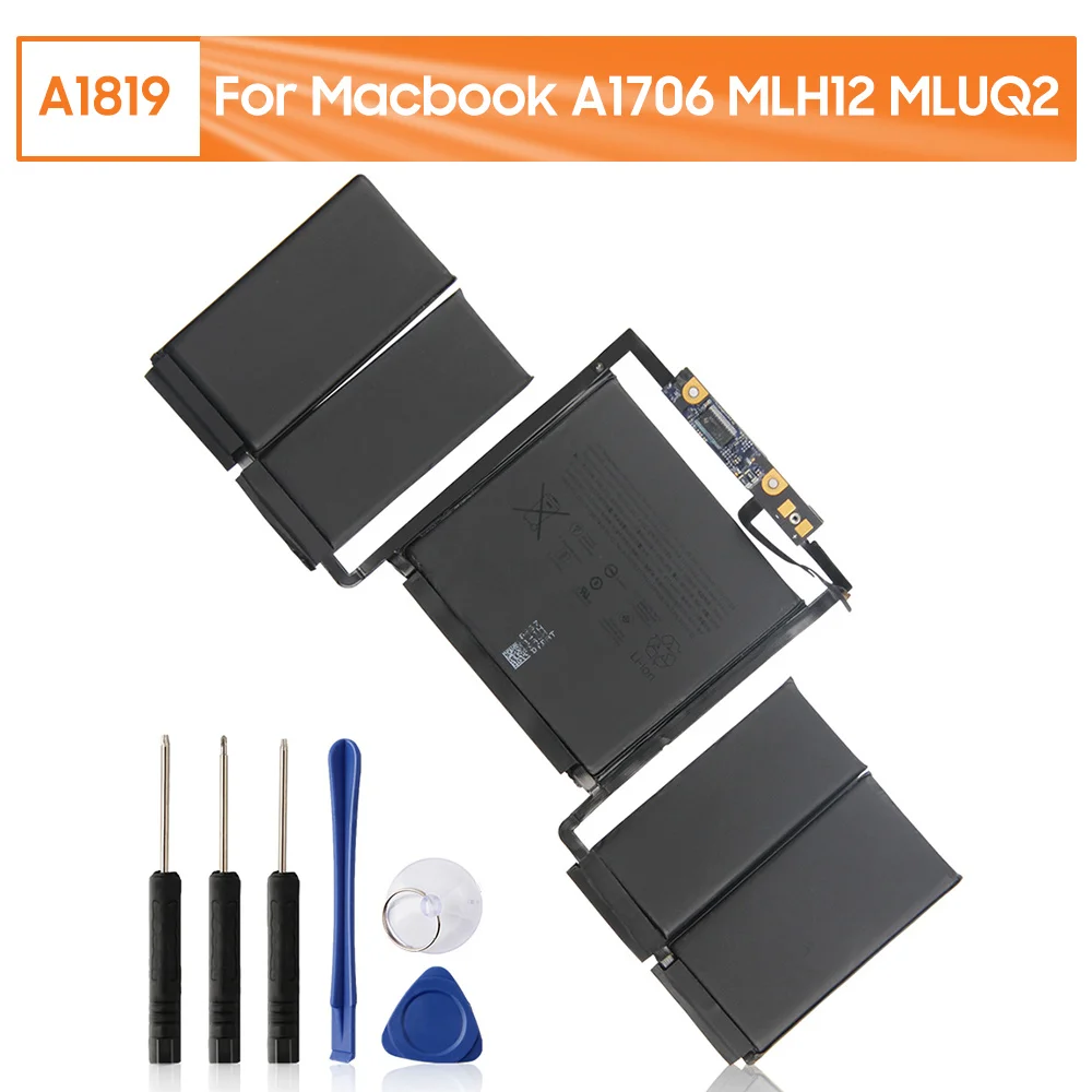 Replacement Battery A1819 For Macbook A1706 MLUQ2 MLH12 A1706 A1707 Rechargeable Battery