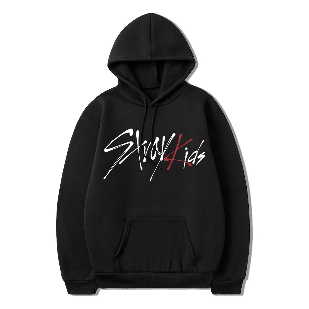 Koreańska bluza z kapturem Kpop Stray Kids Moda męska i damska Prosty sweter z długim rękawem Trend uliczny Harajuku Duża bluza Y2k