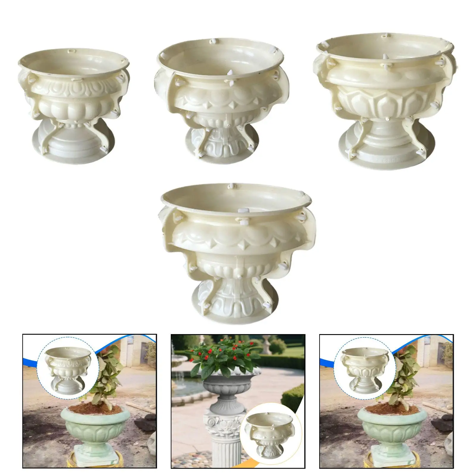 

Roman Column Flowerpot Mould Sturdy ABS Reusable Planter Mold for DIY Cement Pot Making for Balcony or Garden