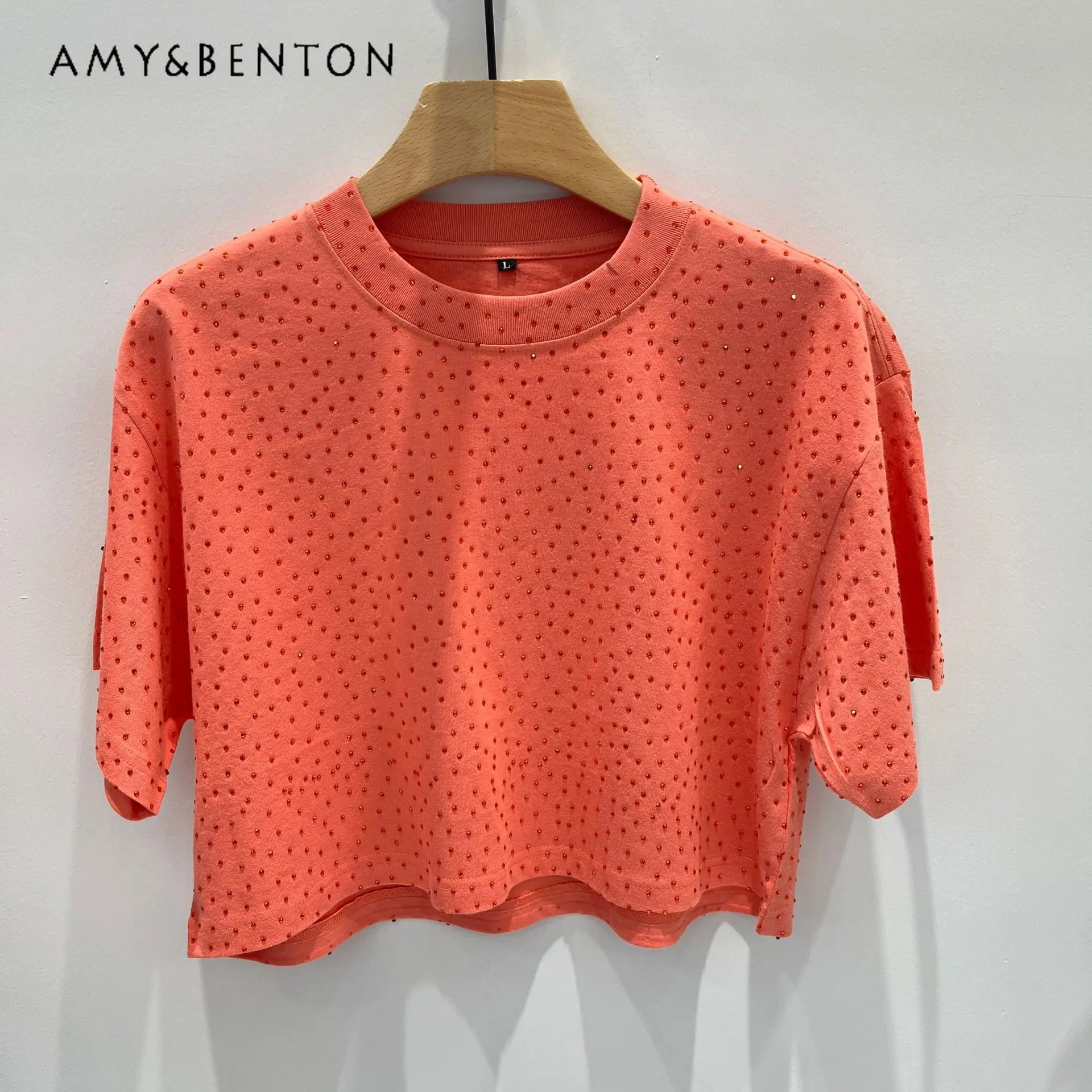 

American Fashion Short Sleeved T-shirt Women's New Ins Style Korean Version Loose Half Sleeves Top T-shirts Pullover Y2k Clothes