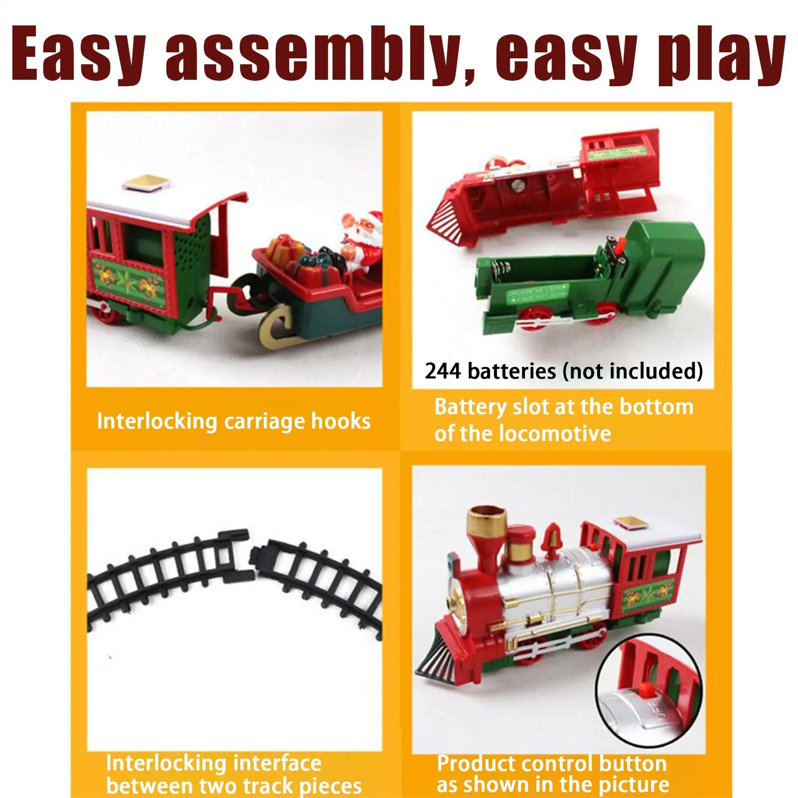 قطار عيد الميلاد مع مجموعة الضوء والصوت المسار الصوتي والضوء عيد الميلاد قطار كهربائي المسار مجموعة لعيد ميلاد صبي فتاة