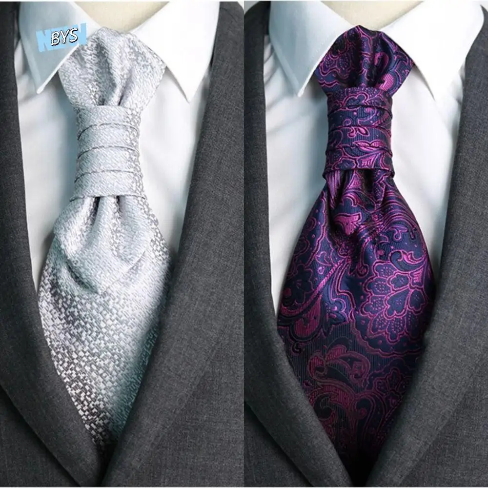 

Classic Jacquard Floral Neck Ties Gravatas Ascots Business Formal Tie Collar Woven Wedding Necktie Gentleman Party