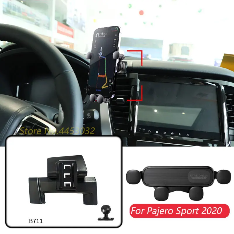 For Mitsubishi Pajero Sport 2020 Car Mobile Phone Holder Adjustable GPS Gravity Navigation Bracket Horizontally Accessories