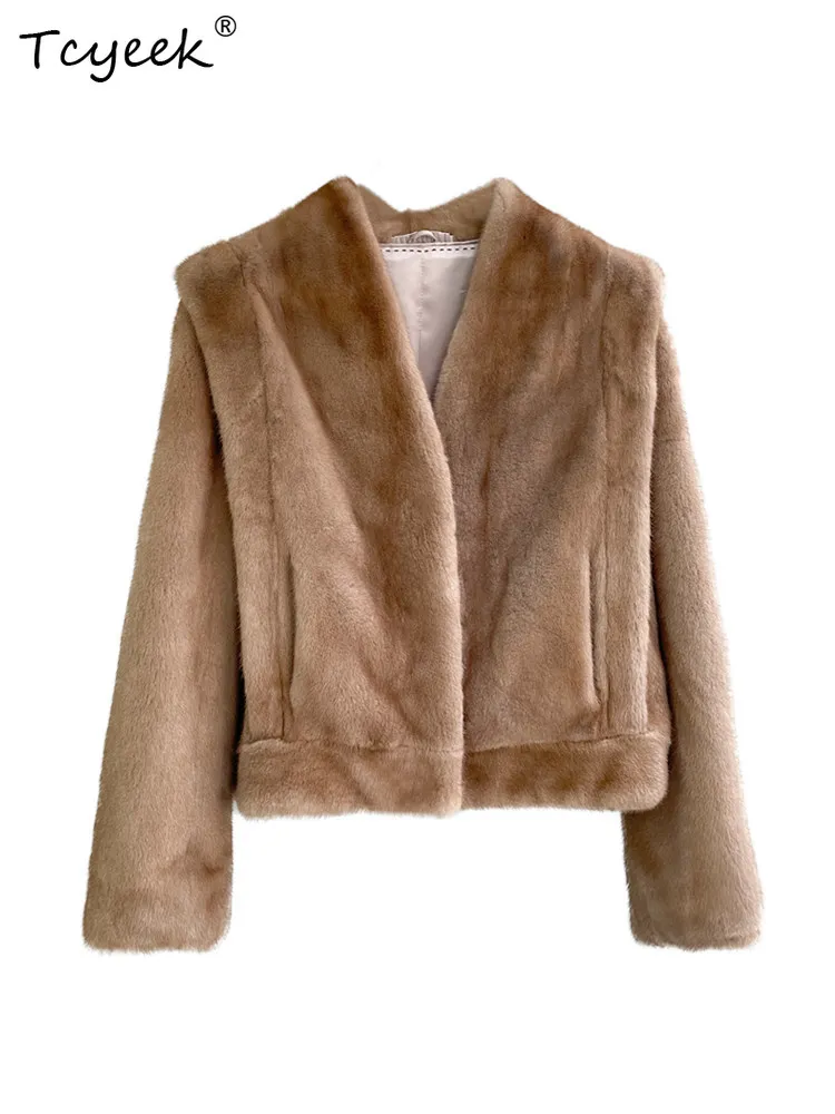 

Tcyeek Natural Mink Fur Coat Woman Clothes Fashion Winter Jacket Women Real Fur New in Outerwears Short Style 2026 Шуба Женская