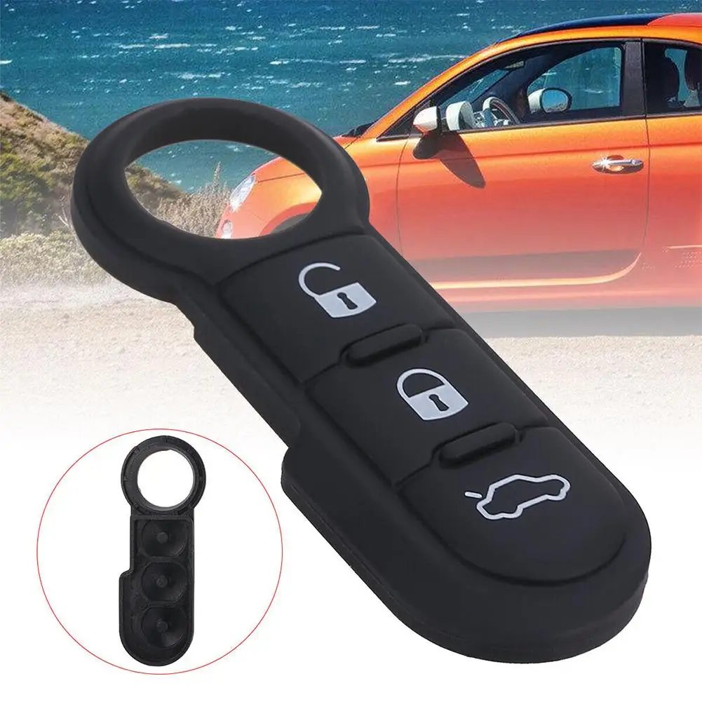 Auto 3 Button Remote Key Fob Rubber Pad Car Replacement Parts Remote Control Key Button Board For Fiat 500 Panda Abarth Punto