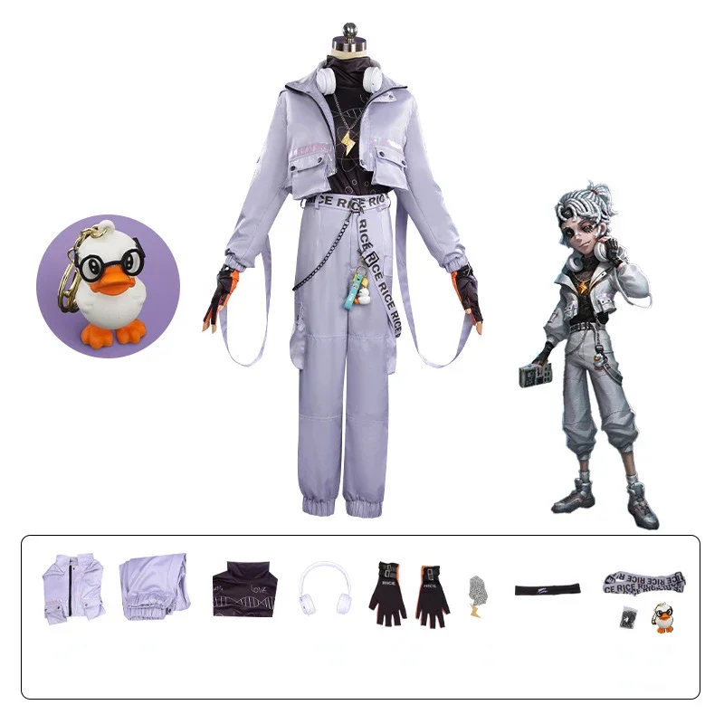 

Game Identity Ⅴ Cosplay Luca Balsa Costume Yellow Duck Uniform Coat Headset Wig Halloween Party Anime Prisoner Role Play Outfit