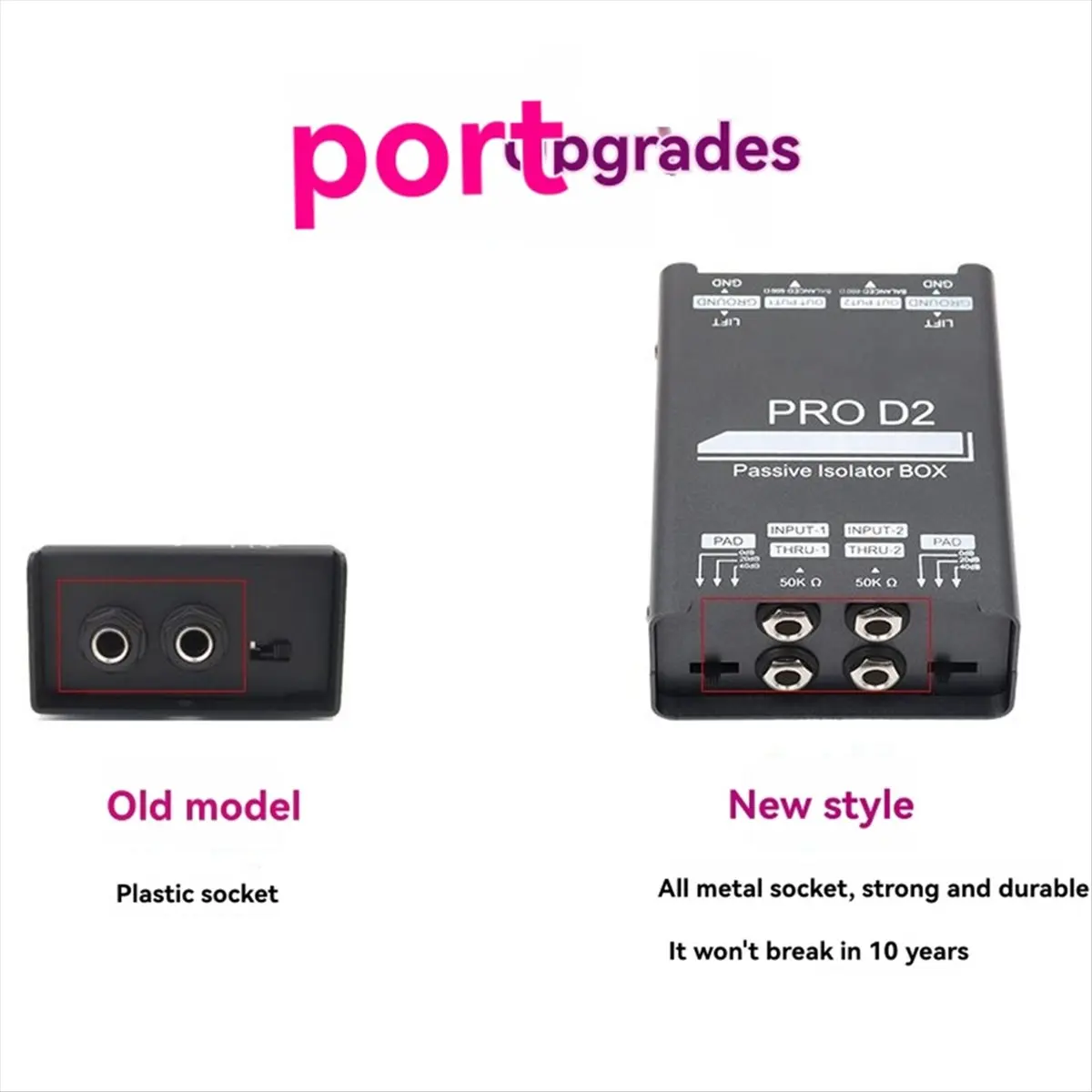 

A08I New PRO D2 Dual-Channel 6.5 XLR Mixer Audio Isolator Current Sound Noise Microphone Common Ground Filter 20Hz -20kHz