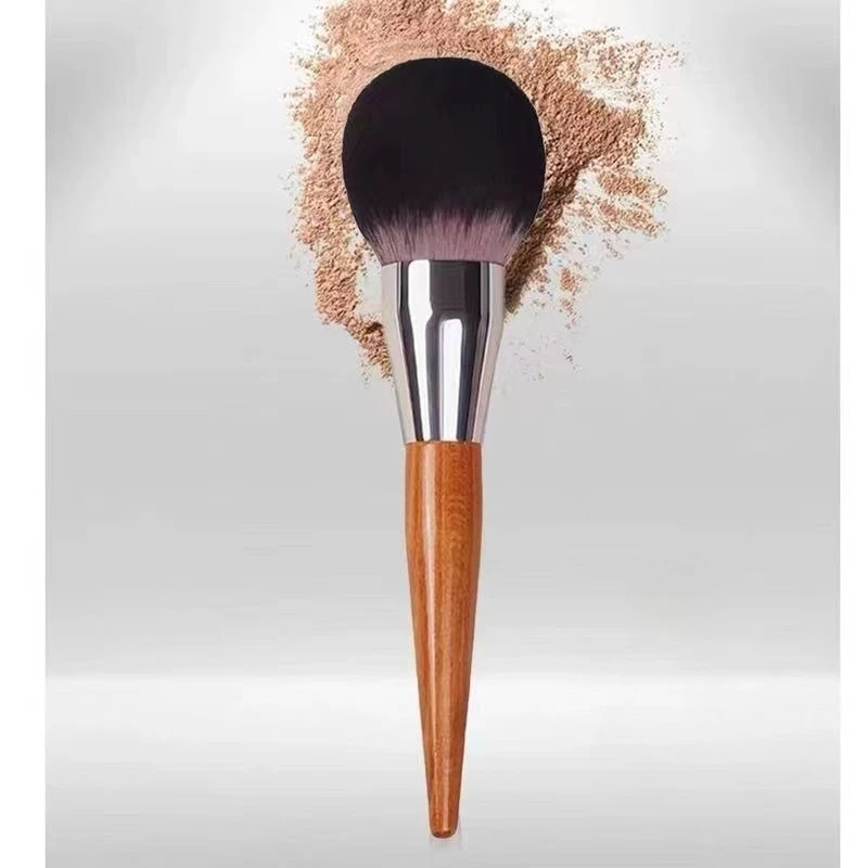 Jumbo Soft Powder Brush Extra Large Kabuki for Loose Powder & Setting Fluffy Blush Brush with Animal Hair/Synthetic Bristles 1Pc