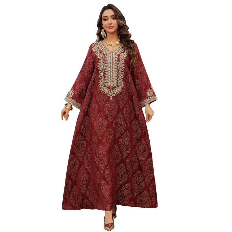 

Hand-Embroidered Kaftan Traditional Middle Eastern Kaftan Dubai Saudi Luxurious Kaftan Evening Elegant Floor-Length Gown