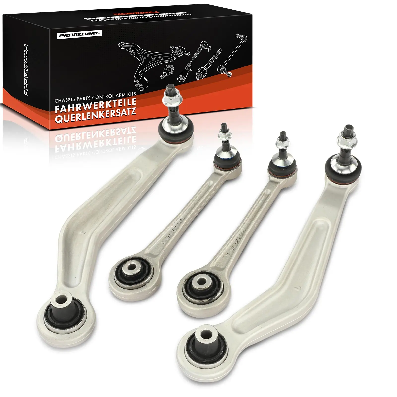 Frankberg 4-delige draagarmset achteras links boven rechts voor BMW 5 Serie Touring E60 E61 6 Serie Cabrio E63 E64 33326758142