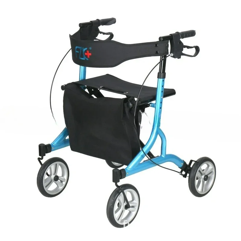 Customizable aluminum alloy four-wheel shopping cart hand push foldable
