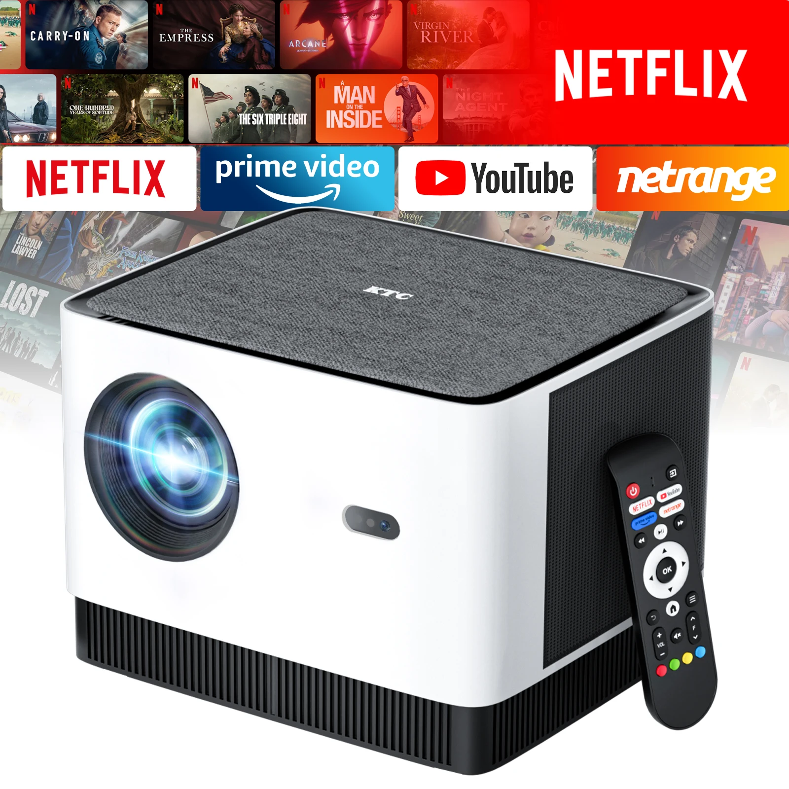 

Умный проектор KTC с поддержкой 4K TRUE 600ANSI Native 1080P, Wi-Fi, Bluetooth и двумя сильными динамиками