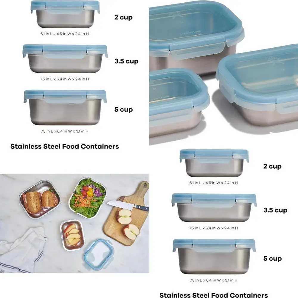 Rain Collection Food Containers - 2, 3.5, and 5 Cup Sizes