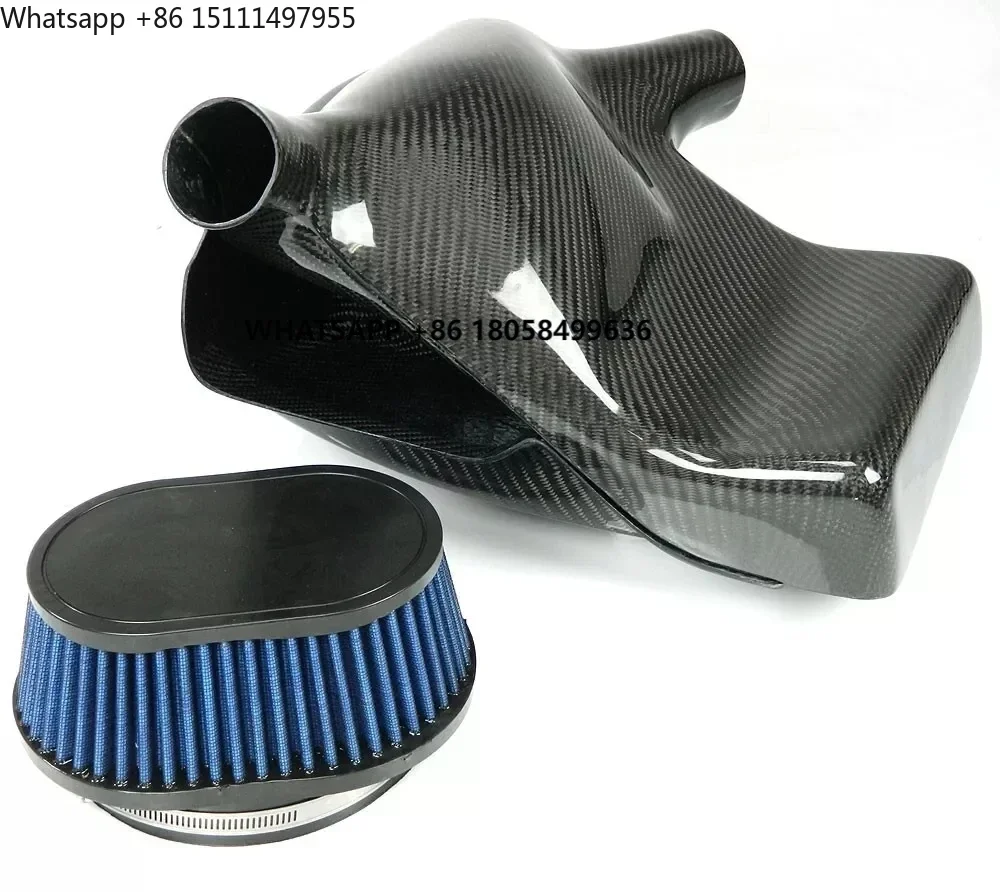 Carbon Fiber Auto Parts Factory Customized Black Glossy Carbon Car Air-Intake+Parts Approval for BW Porsche  Benz