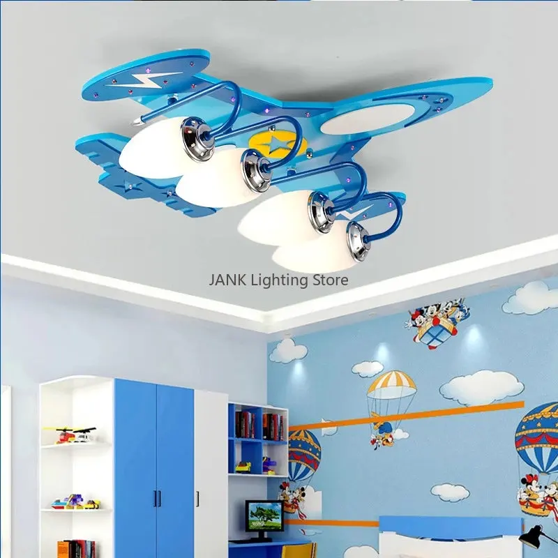 New Airplane Children Led Chandelier for Kids Baby Boy Room Lighting Eye Protection and Environmental Decor Lamps Fixtures