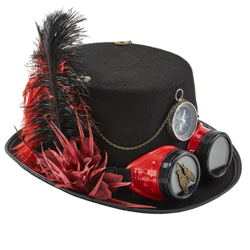 

Steampunk Hat Steampunk Time Hat Halloween Party Steampunk Top Hats For Men With Goggles Steampunk Accessories Dropship