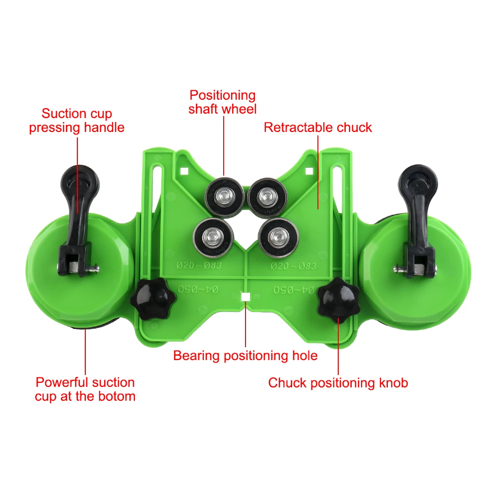 Lokalizator otwierania płytek szklanych 4-83mm podwójna przyssawka dziurkacz prowadnica wiertła wiertła pozycjonowanie otworów prowadnica lokalizator otworów