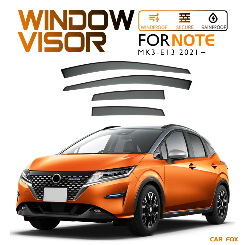 

For Nissan Note 2004-2023 Plastic Window Visor Vent Shades Sun Rain Deflector Guard FOR Nis-san Note 2022+