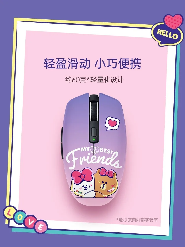 Mouse nirkabel mode ganda Razer LINE FRIENDS Co bermerek Orochi V2