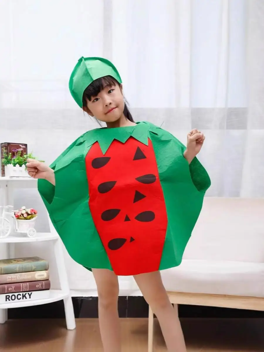 loween Stage Costume Children's Festival Performance Fruit Vegetable Performance Clothes Parent-Child Clothes Polyester