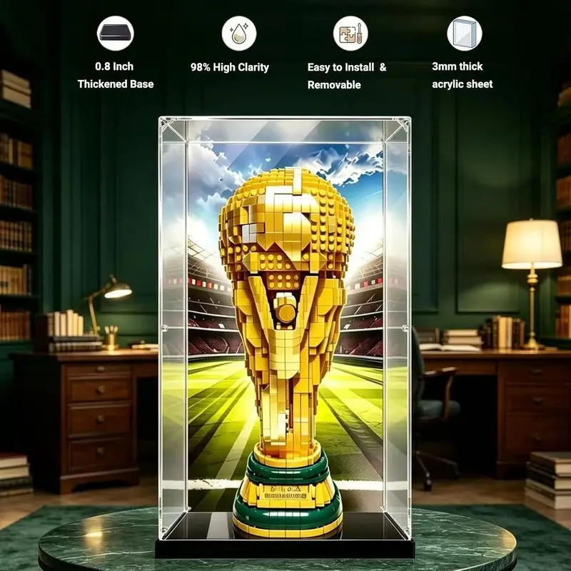Acrylic Display Case for Lego 43020 FIFA World Cup Official Trophy - Dust Proof Crystal Clear Acrylic Box, Model Not Included