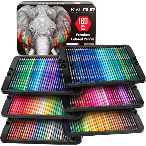 180 conjunto de lápis de cor para pigmento rico núcleo macio 12 lápis metálico ideal para colorir desenho esboçar sombreamento mistura vi