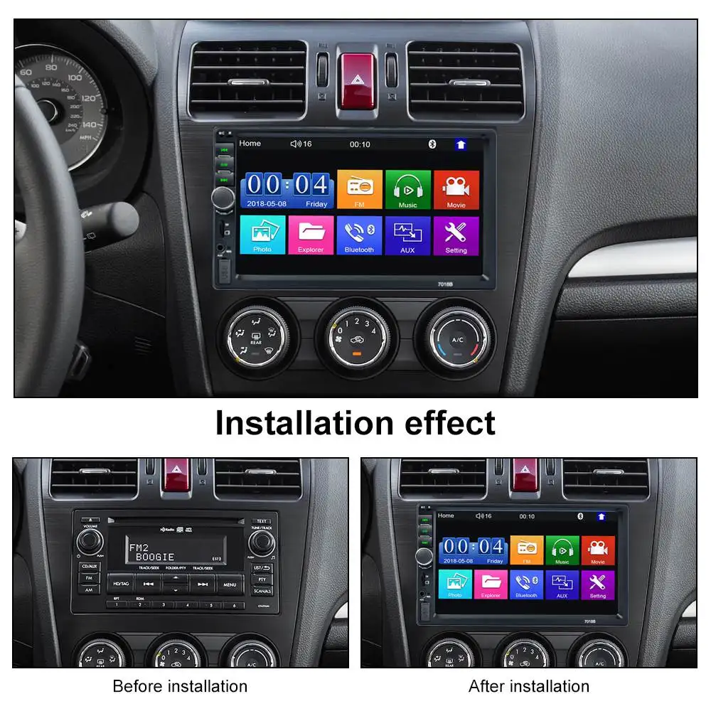 2Din 7inch MP5 Universal Car Radio Multimedia Player Touch Screen Automatic Audio Carplay Bluetooth USB TF FM Mirror Link