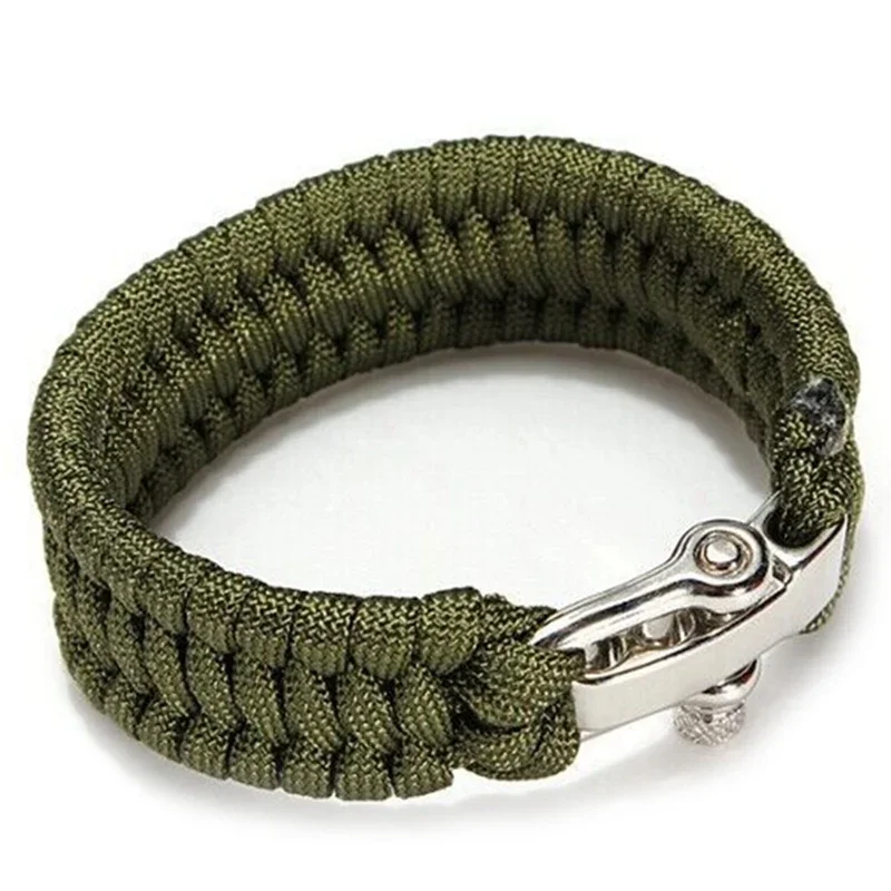 Braided Paracord Bracelets for Men Women Outdoor Camping Parachute Rope Clasp Survival Bracelet Multi-Function Adjustable